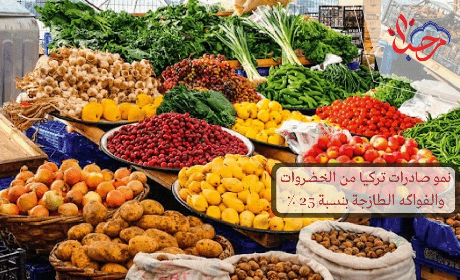  نمو صادرات الخضروات والفواكه الطازجة التركية 25 ٪
