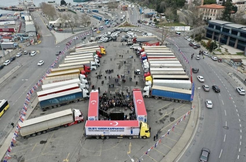 قافلة مساعدات تركية من إسطنبول إلى إدلب