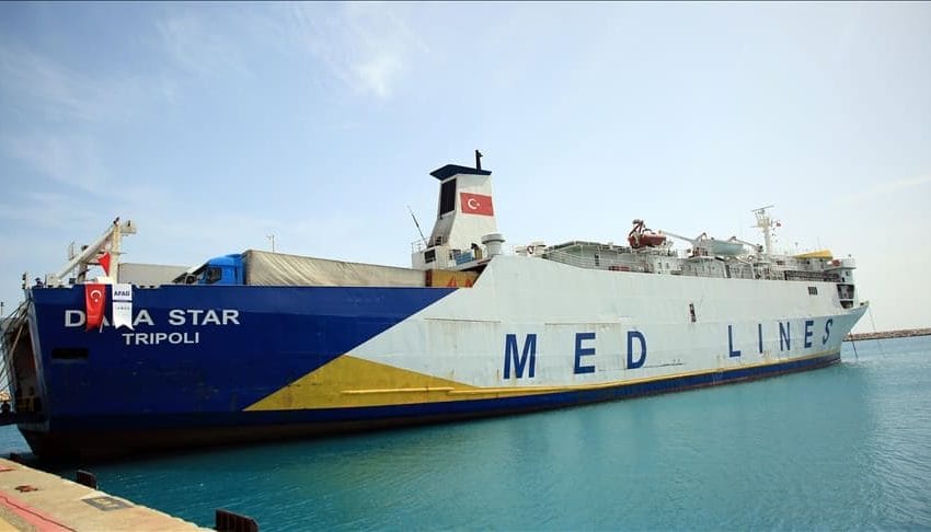  سفينة الإحسان التركية تبحر إلى لبنان محملة بنحو 1000 طن مساعدات